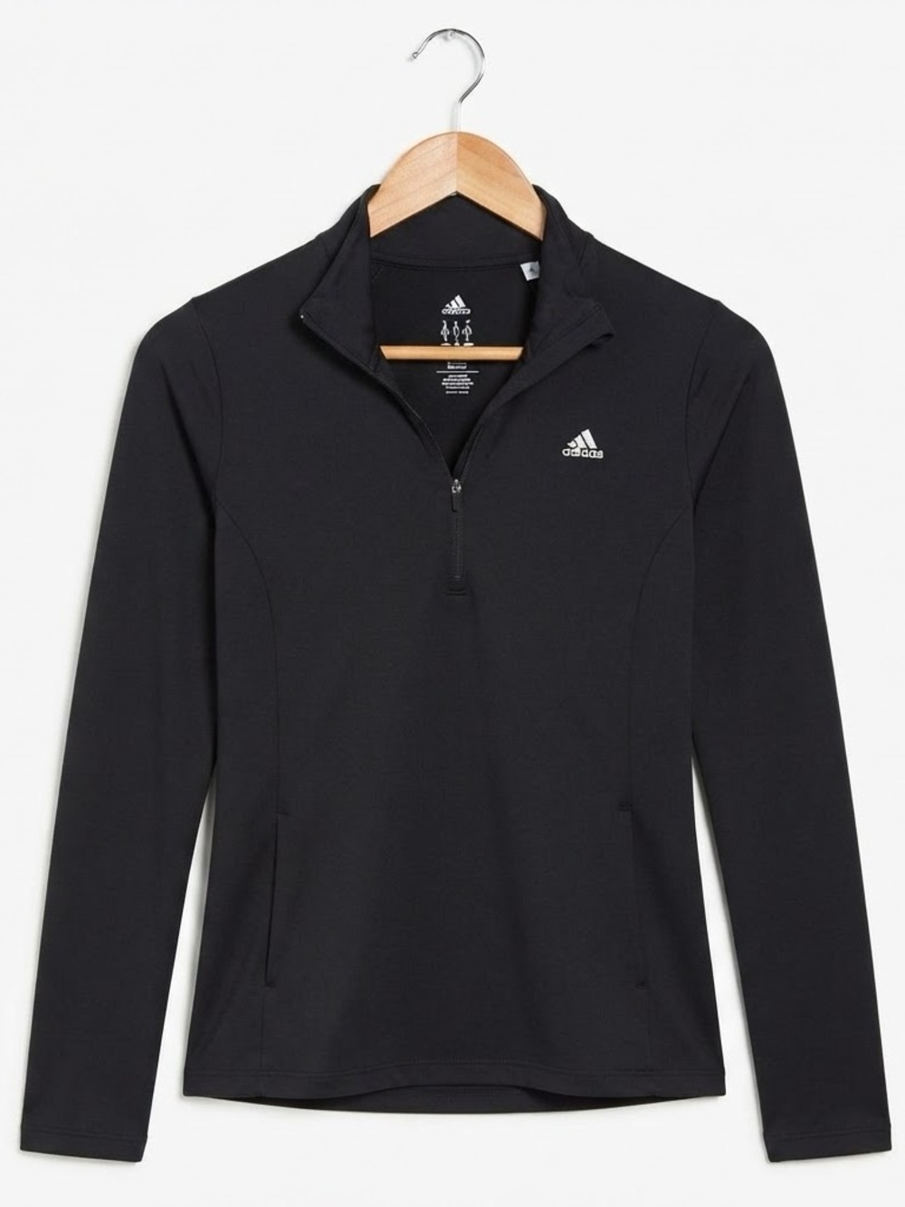 Adidas Climalite Long Sleeve 1/2 Zip Running Training Top MEDIUM Black